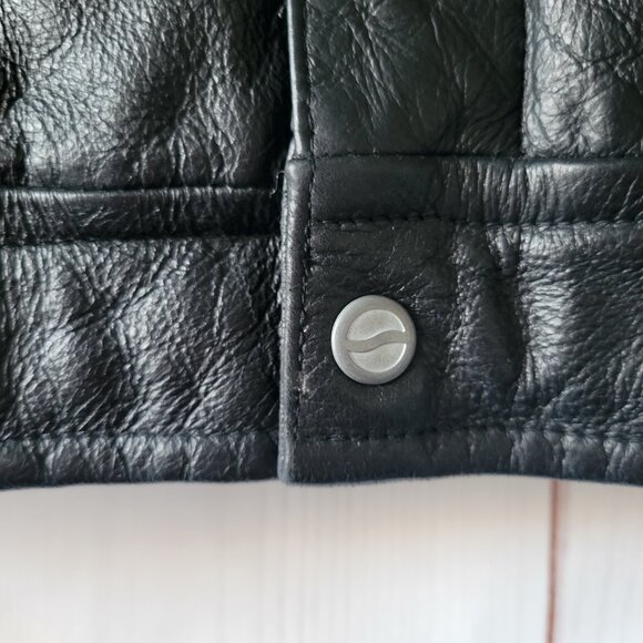 Vintage 90’s PEPSI Men’s L Classic Black Leather Bomber Jacket, Lined, NWOT - Picture 4 of 11